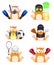 Vector set of cats-athletes