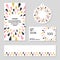 Vector set of celebration card, label templates design with bright drops.