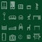 Vector Set Of Chalk Doodle Furniture Icons