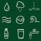 Vector Set of Chalk Doodle Water Icons