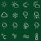 Vector Set of Chalk Doodle Weather Icons