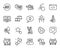 Vector set of Chemical formula, Refund commission and Energy line icons set. Vector