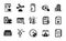 Vector set of Chemical formula, Reject file and Latex mattress icons simple set. Vector