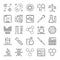 Vector set of Chemical outline icons. Chemistry concept signs