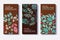 Vector Set Of Chocolate Bar Package Designs With Modern Plants and Leaves Patterns. Milk, Dark, Almond. Editable