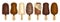 Vector set of Chocolate Popsicle