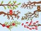 Vector Set of Christmas Tree Branches and Owls