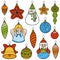 Vector set of Christmas tree toys