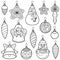 Vector set of Christmas tree toys