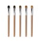 Vector Set of Clean Professional Makeup Concealer Eye Shadow Brushes with Different Black Brown Bristle and Handles