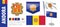 Vector set of the coat of arms and national flag of Andorra