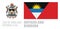 Vector set of the coat of arms and national flag of Antigua and Barbuda