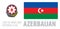 Vector set of the coat of arms and national flag of Azerbaijan