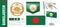 Vector set of the coat of arms and national flag of Bangladesh