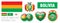Vector set of the coat of arms and national flag of Bolivia