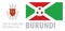 Vector set of the coat of arms and national flag of Burundi