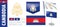 Vector set of the coat of arms and national flag of Cambodia