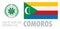 Vector set of the coat of arms and national flag of Comoros