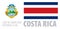 Vector set of the coat of arms and national flag of Costa Rica