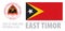 Vector set of the coat of arms and national flag of East Timor
