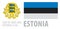 Vector set of the coat of arms and national flag of Estonia