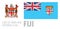 Vector set of the coat of arms and national flag of Fiji