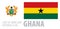 Vector set of the coat of arms and national flag of Ghana