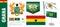 Vector set of the coat of arms and national flag of Ghana