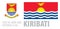 Vector set of the coat of arms and national flag of Kiribati