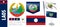 Vector set of the coat of arms and national flag of Laos