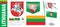 Vector set of the coat of arms and national flag of Lithuania