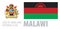 Vector set of the coat of arms and national flag of Malawi