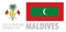 Vector set of the coat of arms and national flag of Maldives