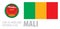 Vector set of the coat of arms and national flag of Mali