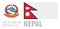 Vector set of the coat of arms and national flag of Nepal