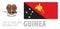 Vector set of the coat of arms and national flag of Papua New Guinea