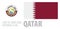 Vector set of the coat of arms and national flag of Qatar