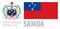 Vector set of the coat of arms and national flag of Samoa