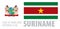 Vector set of the coat of arms and national flag of Suriname