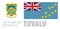 Vector set of the coat of arms and national flag of Tuvalu