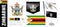 Vector set of the coat of arms and national flag of Zimbabwe