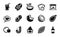Vector set of Cocoa nut, Scotch bottle and Peas icons simple set. Vector