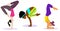 Vector set, collection.Young slim girls doing sport,yoga,fitness,gymnastics,stretching. Vector flat il