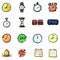 Vector Set of Color Doodle Time Icons
