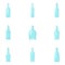 Vector Set of Color Flat Glass Bottle Icons