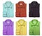 Vector set of color folded long sleeves shirts