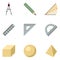 Vector Set of Color Geometry School Icons