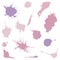 Vector Set of Color Pink and Purple Spots