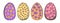 Vector set of colored colorful grunge Easter eggs