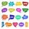 Vector set of colored speech bubbles for conversation and messages in online chat